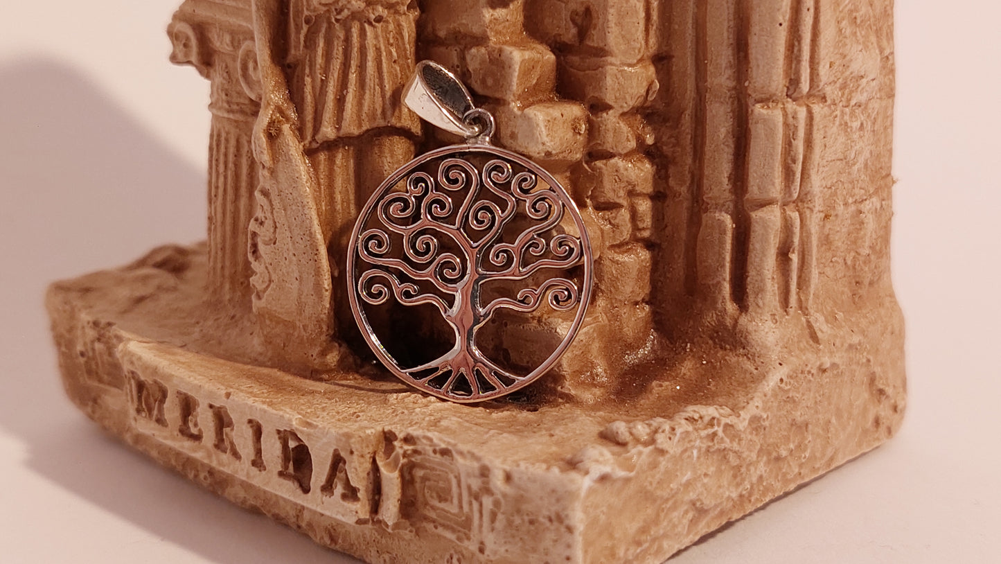 Baum des Lebens geschwungen - Sterlingsilber Anhänger