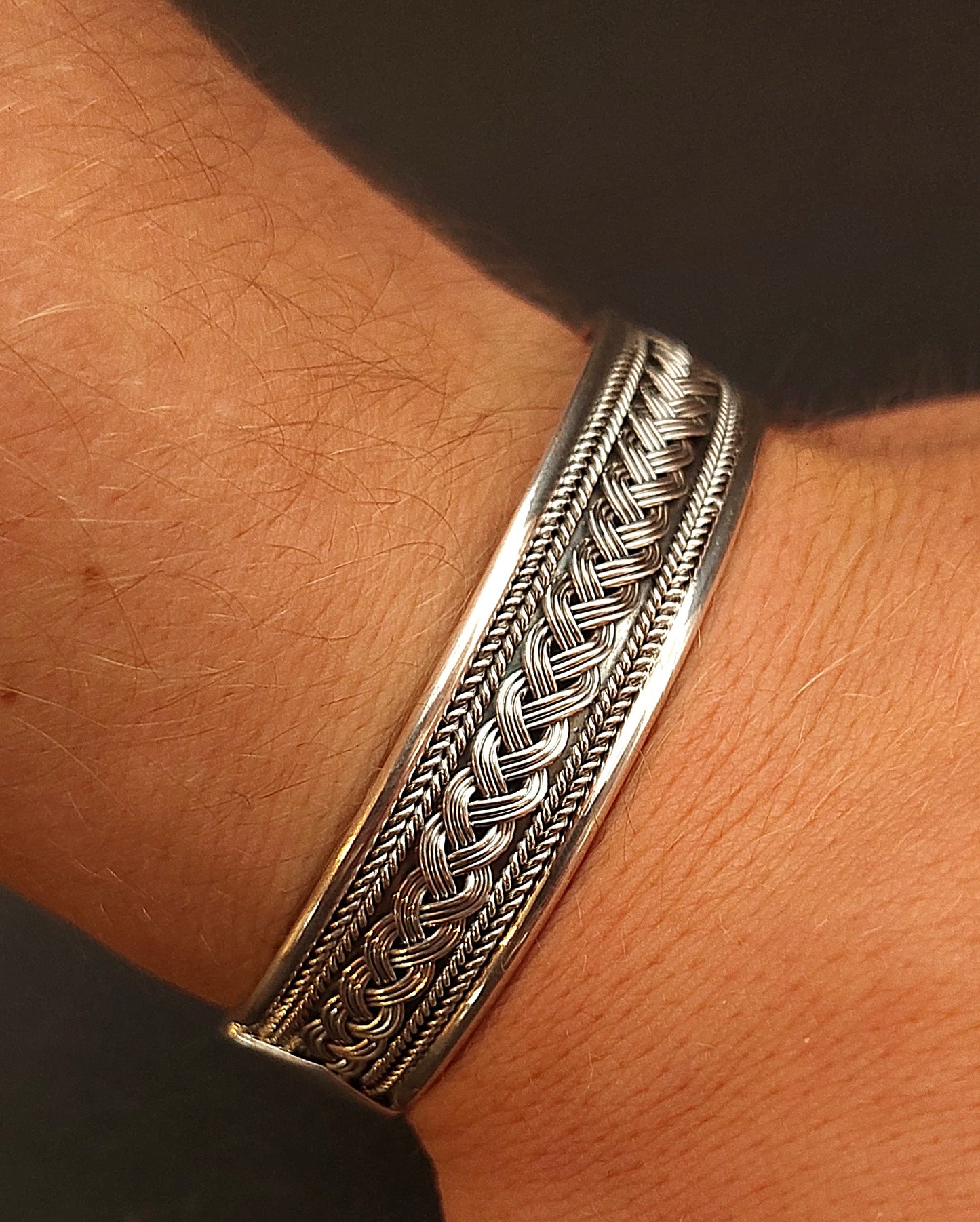 Armreif Flechtmuster aus Sterlingsilber