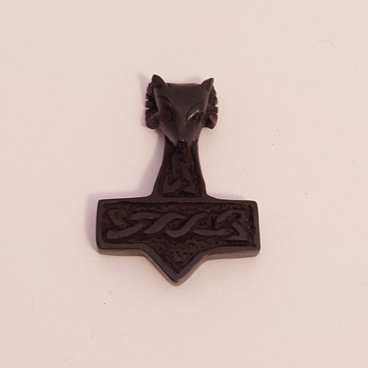 Mjölnir Thorshammer mit Widderkopf RAM aus Holz