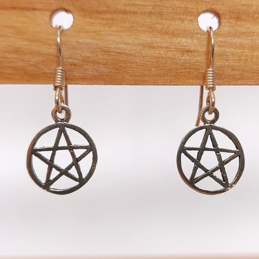 Pentagramm Ohrhänger aus Sterlingsilber