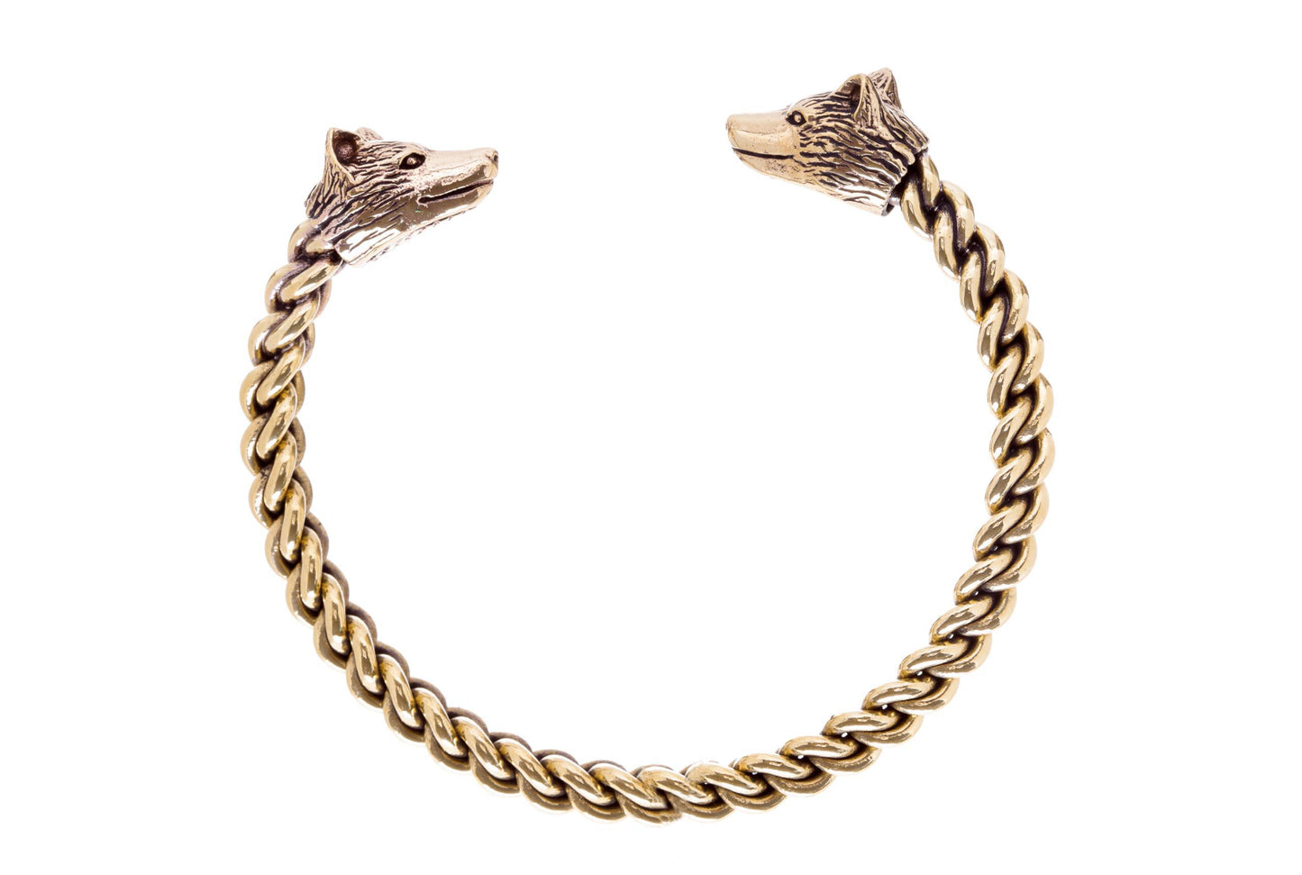Wolfskopf-Armreif aus Bronze